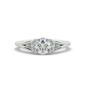 GILIARTO TRILLION THREE STONE MOISSANITE WHITE GOLD ENGAGEMENT RING