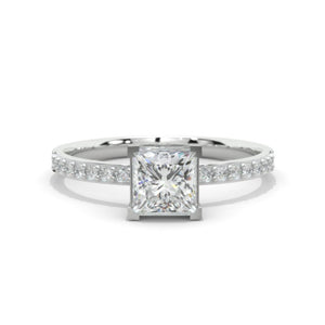 1.5 Carat Princess Cut Moissanite Engagement Ring