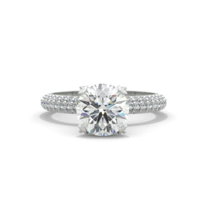 2 Carat  Moissanite Diamond  White Gold Engagement  Ring