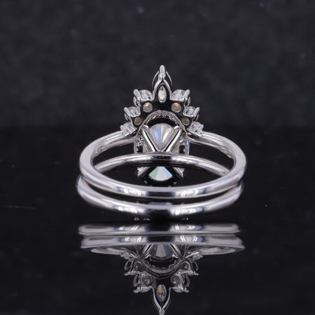 4 Carat Oval Cut Alexandrite White Gold Engagement Ring Set