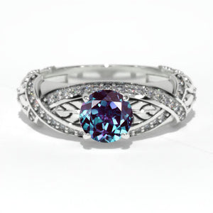 1.0 Carat Alexandrite Engagement Ring