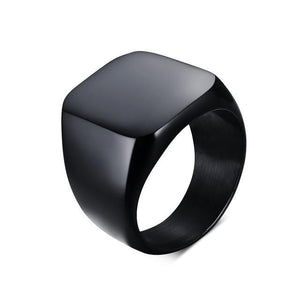 Men's  Black Stainless Steel Ring - Giliarto